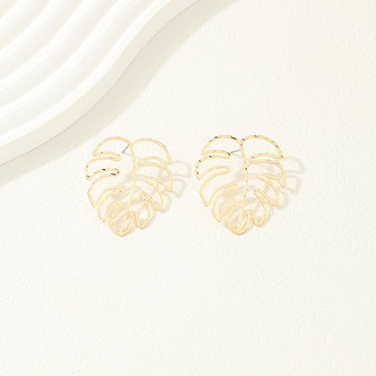 1 Piece Simple Style Leaves Mesh Alloy Ear Studs