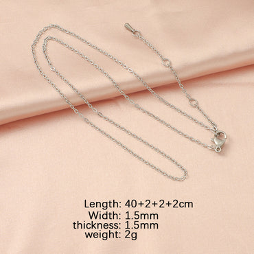 Simple Style Solid Color Stainless Steel Plating Necklace