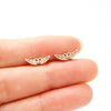 1 Pair Simple Style Wings Polishing Stainless Steel 18k Gold Plated Ear Studs