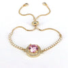 Sweet Round Copper 18k Gold Plated Zircon Bracelets In Bulk