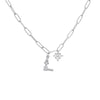 Zircon Micro-inlaid Heart-shaped English Letter Necklace Stainless Steel Necklace