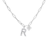 Zircon Micro-inlaid Heart-shaped English Letter Necklace Stainless Steel Necklace