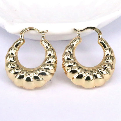 1 Pair Vintage Style Simple Style U Shape Plating Copper Gold Plated Silver Plated Earrings