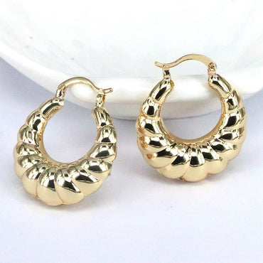 1 Pair Vintage Style Simple Style U Shape Plating Copper Gold Plated Silver Plated Earrings