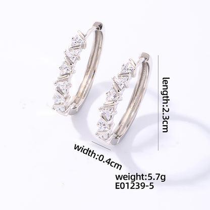 1 Pair Casual Sweet Shiny Round Plating Inlay Copper Zircon White Gold Plated Earrings