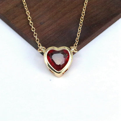 Ig Style Elegant Fashion Heart Shape Copper Inlay Zircon Necklace