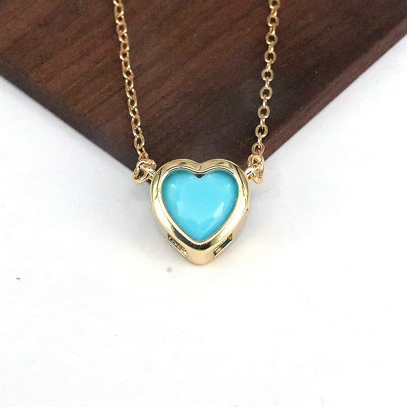 Ig Style Elegant Fashion Heart Shape Copper Inlay Zircon Necklace