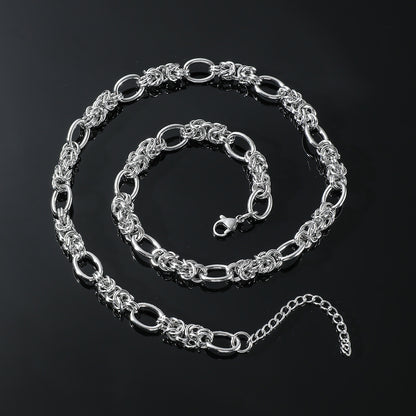 Hip-hop Solid Color Titanium Steel Polishing Necklace