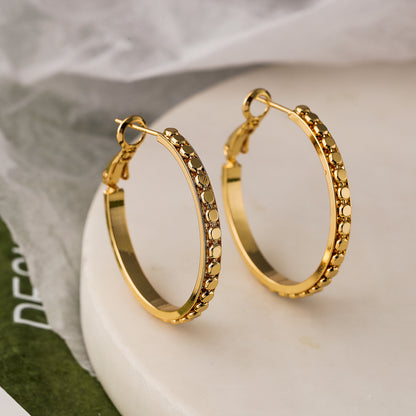 1 Pair Simple Style Commute Solid Color Plating Copper 18k Gold Plated Hoop Earrings