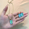 Casual Vintage Style Rectangle Stainless Steel Copper Plating Inlay Glass Gold Plated Jewelry Set