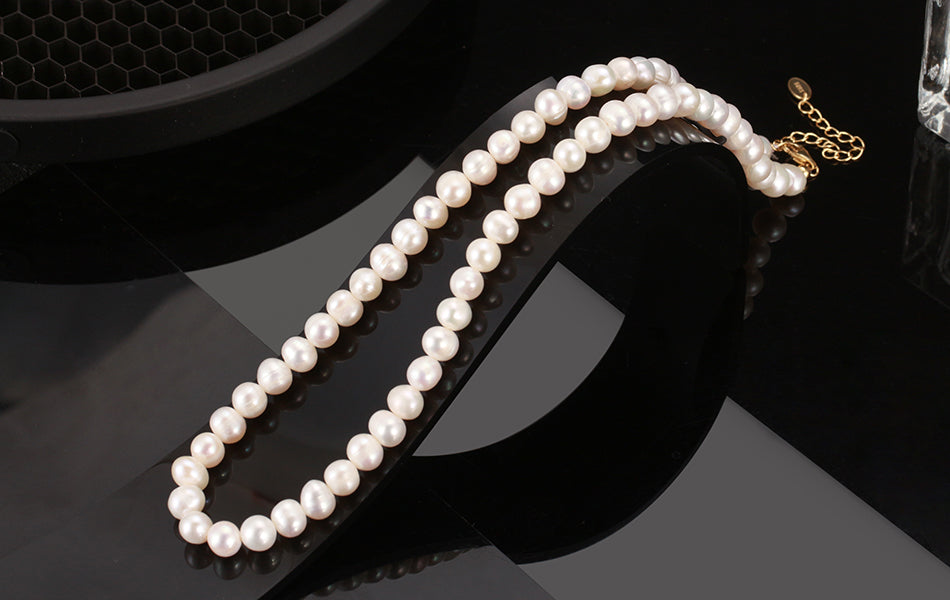 Retro Round Freshwater Pearl Sterling Silver Plating 14k Gold Plated Silver Plated Necklace