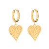 Simple Style Commute Heart Shape Stainless Steel Patchwork Earrings Necklace