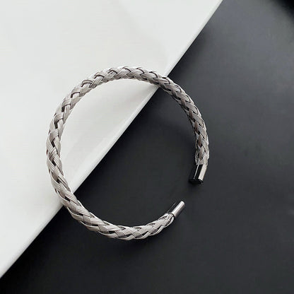 Modern Style Streetwear Round Titanium Steel Plating Bangle