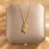 Simple Style Geometric Stainless Steel Copper Plating Inlay Rhinestones Gold Plated Pendant Necklace