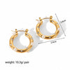 1 Pair Casual Circle Round Polishing Plating Inlay Stainless Steel Artificial Pearls 18k Gold Plated Earrings