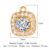 Modern Style Round Square Copper Zircon Charms In Bulk