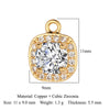 Modern Style Round Square Copper Zircon Charms In Bulk