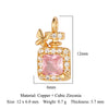 Modern Style Round Square Copper Zircon Charms In Bulk