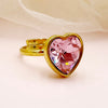 Elegant Lady Classic Style Heart Shape Stainless Steel Gold Plated Zircon Open Rings In Bulk