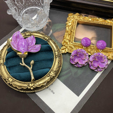 Elegant Retro Luxurious Flower Alloy Wholesale Earrings Brooches
