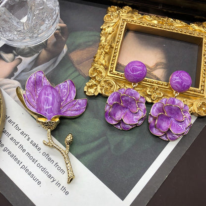 Elegant Retro Luxurious Flower Alloy Wholesale Earrings Brooches