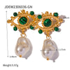 1 Pair Simple Style Devil's Eye Plating Inlay Stainless Steel Pearl 18k Gold Plated Drop Earrings