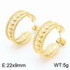 1 Pair Bridal Shiny C Shape Plating Stainless Steel 18k Gold Plated Ear Studs