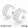 1 Pair Bridal Shiny C Shape Plating Stainless Steel 18k Gold Plated Ear Studs