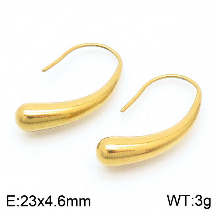 1 Pair Bridal Shiny C Shape Plating Stainless Steel 18k Gold Plated Ear Studs