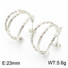 1 Pair Bridal Shiny C Shape Plating Stainless Steel 18k Gold Plated Ear Studs