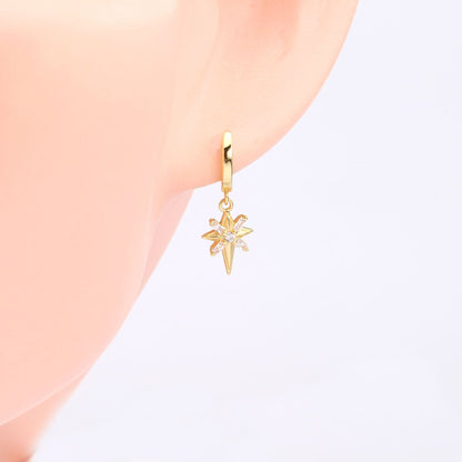 1 Pair Ig Style Star Plating Inlay Sterling Silver Zircon White Gold Plated Gold Plated Drop Earrings