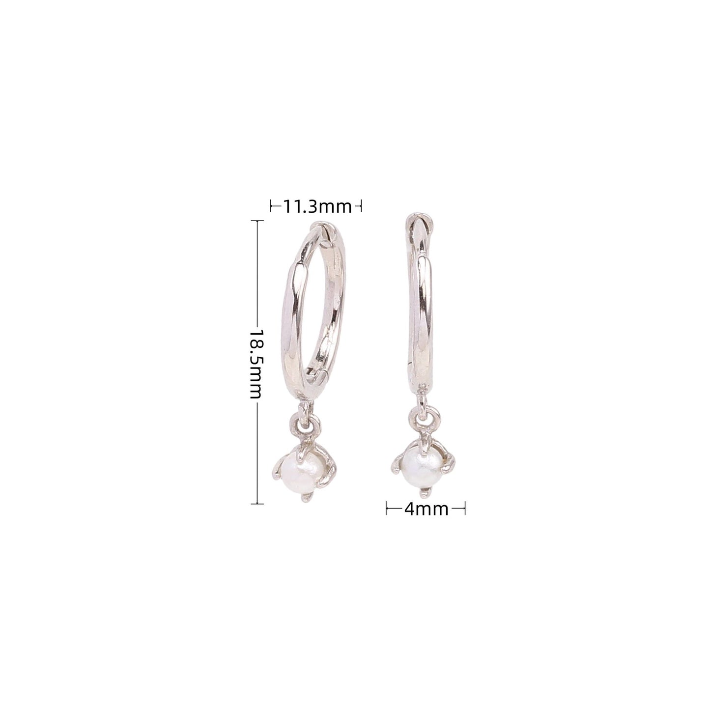 1 Pair Simple Style Round Plating Inlay Sterling Silver Artificial Pearls White Gold Plated Gold Plated Drop Earrings