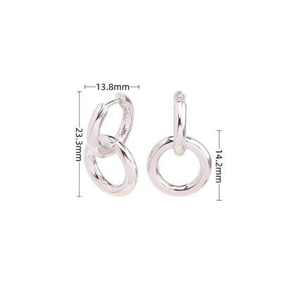 1 Pair Simple Style Circle Plating Sterling Silver White Gold Plated Gold Plated Drop Earrings