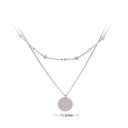 Basic Solid Color Sterling Silver Plating Gold Plated Double Layer Necklaces