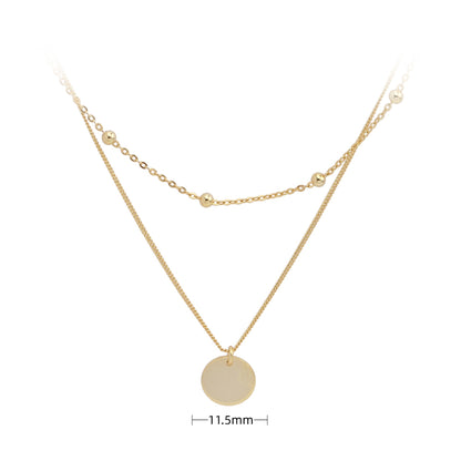 Basic Solid Color Sterling Silver Plating Gold Plated Double Layer Necklaces