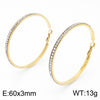 1 Pair Bridal Shiny Solid Color Plating Inlay Stainless Steel Artificial Diamond 18k Gold Plated Hoop Earrings