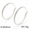 1 Pair Bridal Shiny Solid Color Plating Inlay Stainless Steel Artificial Diamond 18k Gold Plated Hoop Earrings