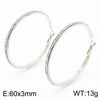 1 Pair Bridal Shiny Solid Color Plating Inlay Stainless Steel Artificial Diamond 18k Gold Plated Hoop Earrings