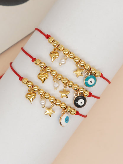 Casual Star Heart Shape Eye Alloy Rope Copper Bracelets In Bulk