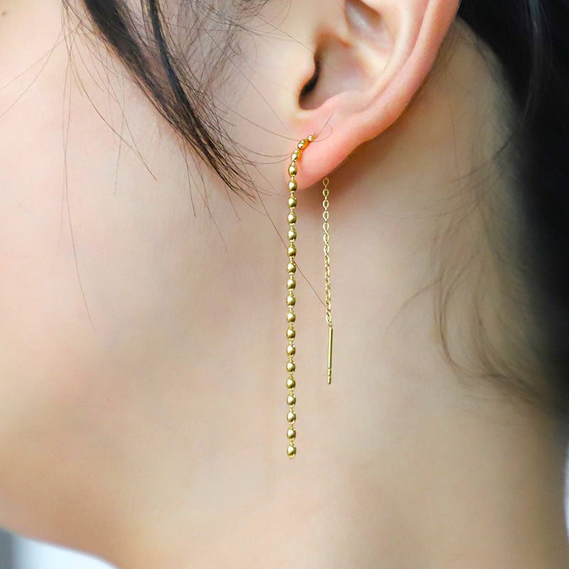 1 Piece Simple Style Solid Color Plating Stainless Steel Gold Plated Silver Plated Ear Line