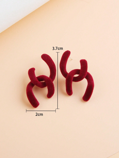 1 Pair Simple Style Solid Color Alloy Ear Studs