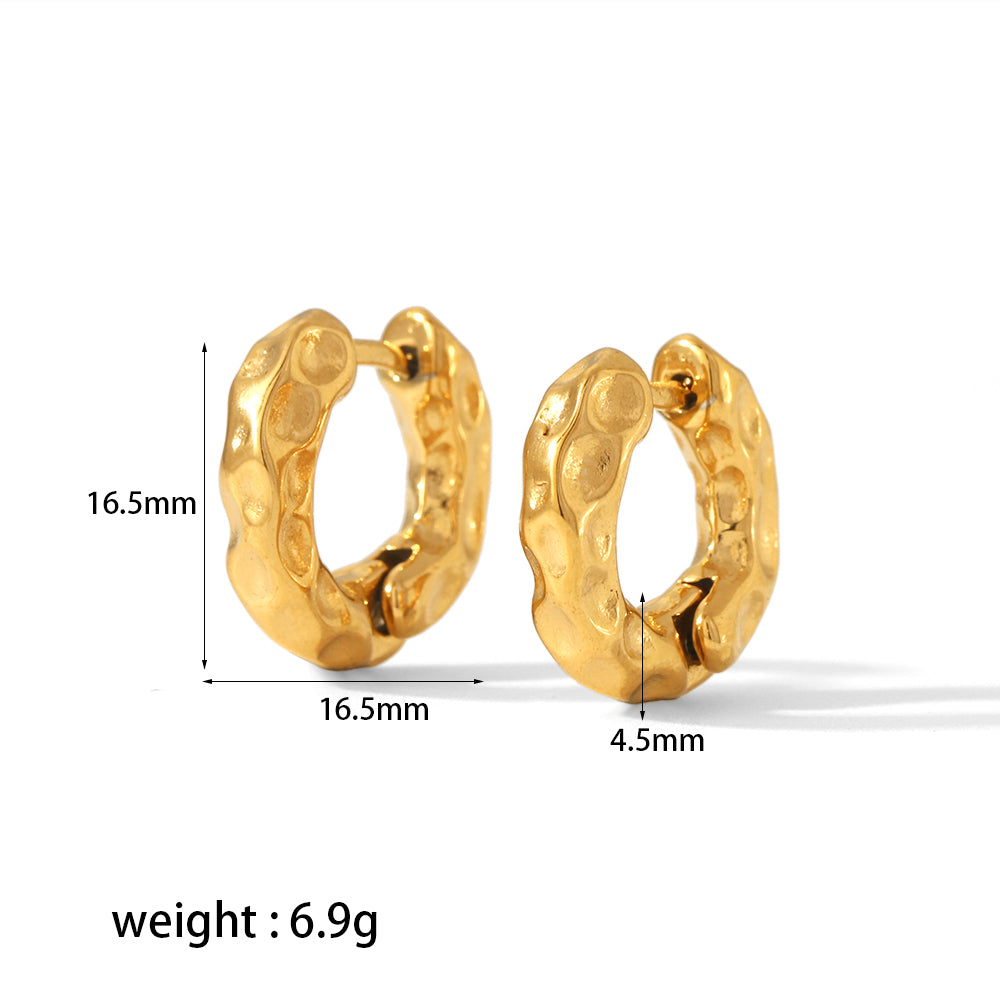 1 Pair Simple Style Oval Polishing Plating Stainless Steel 18k Gold Plated Earrings