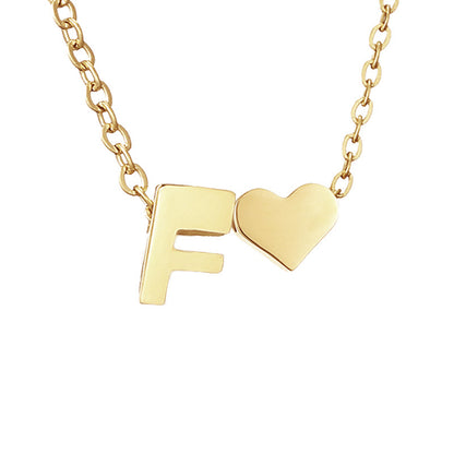 Fashion Jewelry Simple Heart-shaped Letter Women's Gold-plated Necklace Clavicle Chain Wholesale