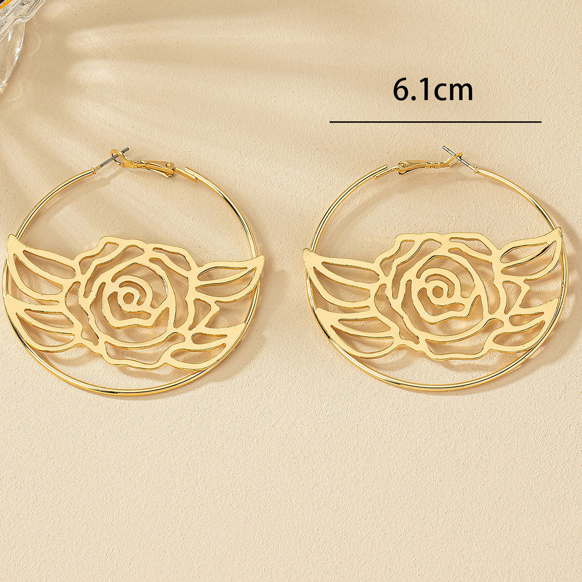 1 Pair Ig Style Simple Style Flower Plating Hollow Out Metal Earrings