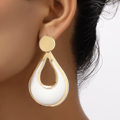 Wholesale Jewelry Casual Simple Style Water Droplets Metal Spray Paint Plating Drop Earrings