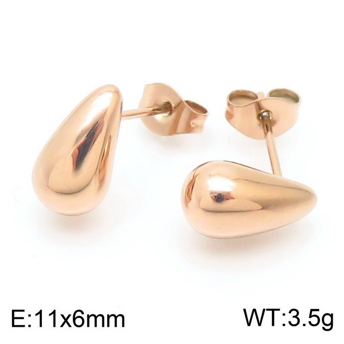 1 Pair Simple Style Water Droplets Plating Stainless Steel Earrings