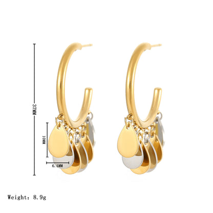 1 Pair Exaggerated Water Droplets Plating Stainless Steel Gold Plated Earrings