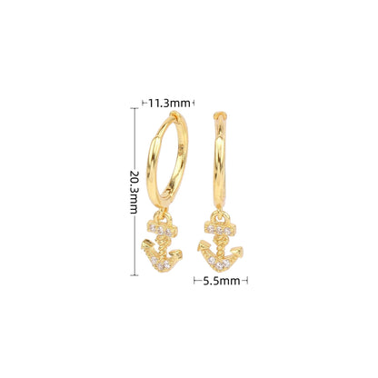 1 Pair Modern Style Arrow Plating Inlay Sterling Silver Zircon Gold Plated Earrings