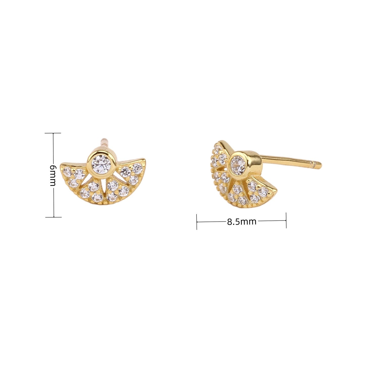 1 Pair Simple Style Solid Color Plating Inlay Sterling Silver Zircon White Gold Plated Silver Plated Ear Studs