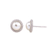 1 Pair Simple Style Round Inlay Sterling Silver Pearl Ear Studs